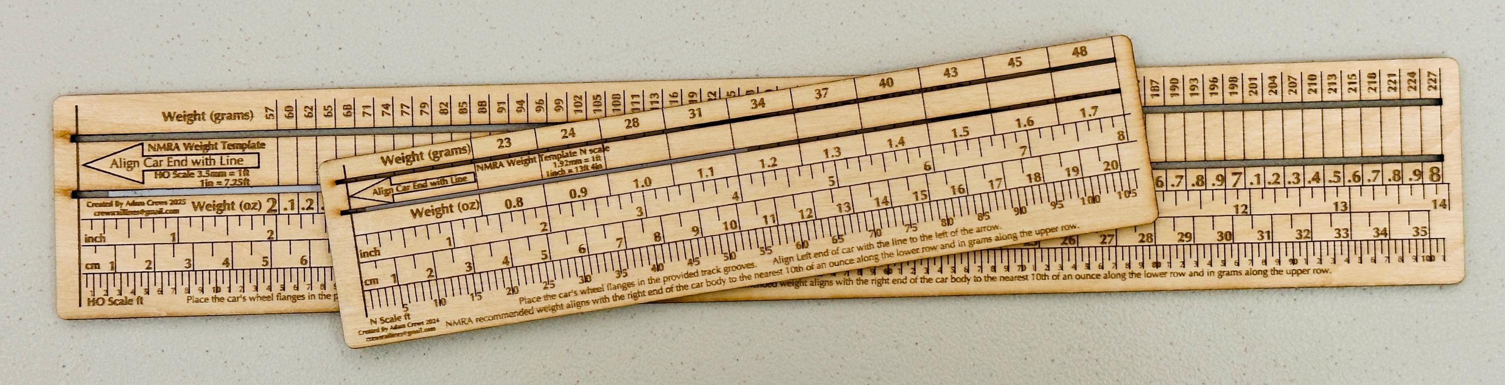 Scale Weight Ruler NMRA Scale Weight Ruler With Flangeways - Etsy