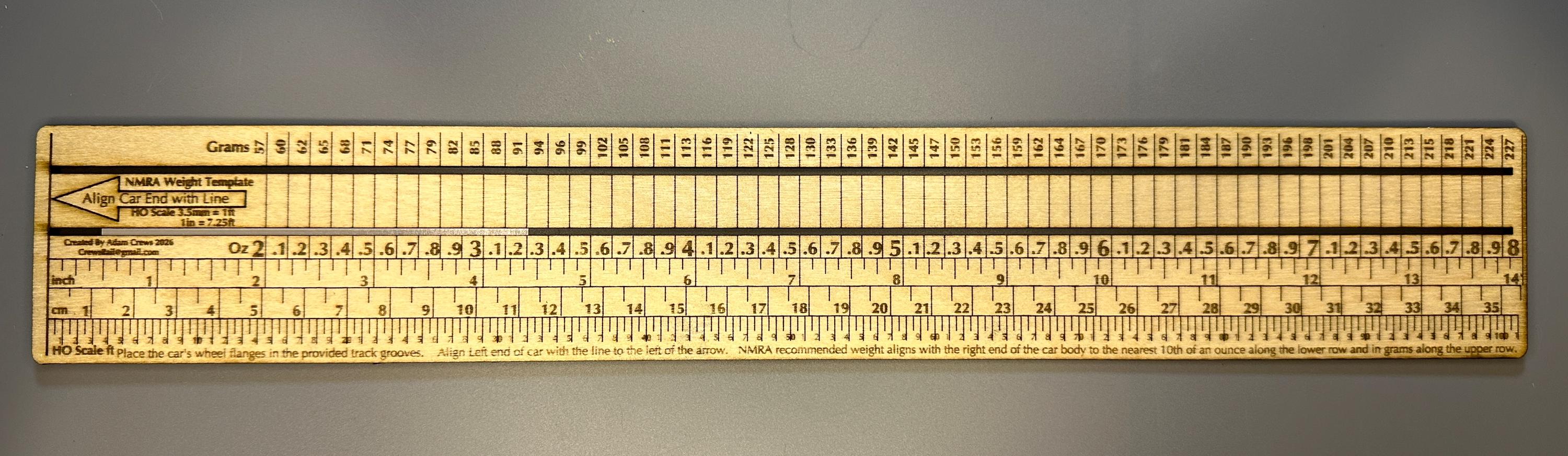 Weight Ruler NMRA Scale Weight Ruler With Flangeways - Etsy