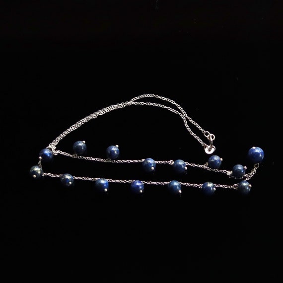 Mid Century Sterling Silver Lapis Lazuli Pendant … - image 1
