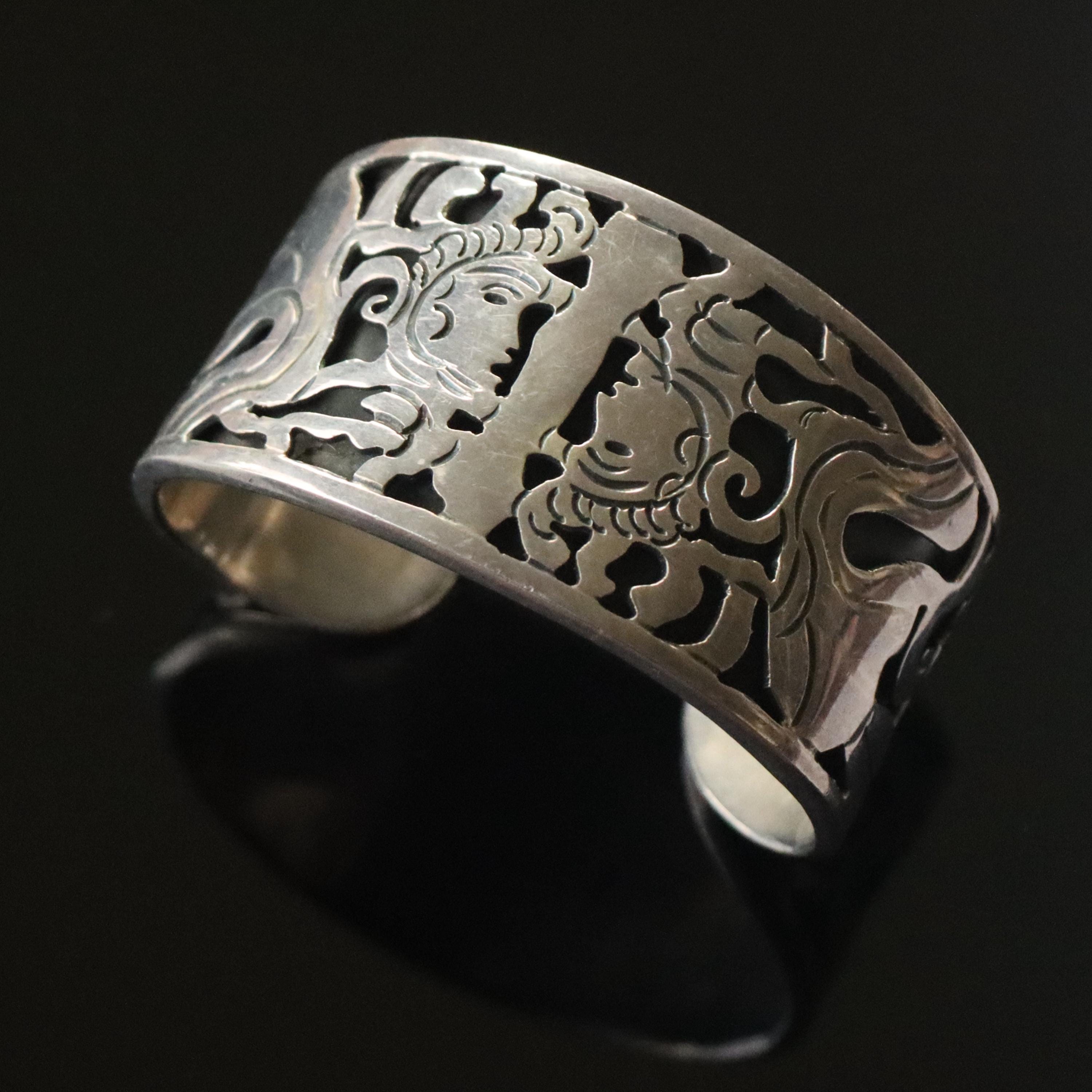 Vintage Mexico Taxco Sterling Silver Signed Pre-hispanic Hopi