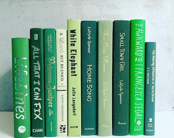 Modern Book (ONE) Green Titles Listed Below - Price is per Book - Beautiful Hand Picked Vintage Books to fill your shelves