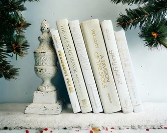 White / Cream book collection  - Beautiful Hand Picked Vintage Books to fill your shelves