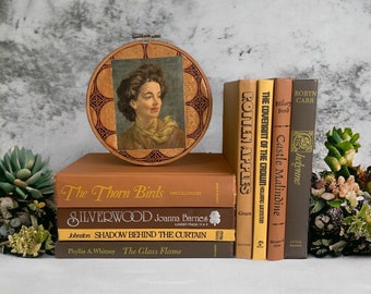 Vintage 70’s inspired fall toned Instant Library Collection Decorative Books Photography Props  - books by the foot