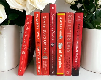 Red Books Instant Library Book Collection by Color modern  Decorative Books Photography Props Valentine’s Day