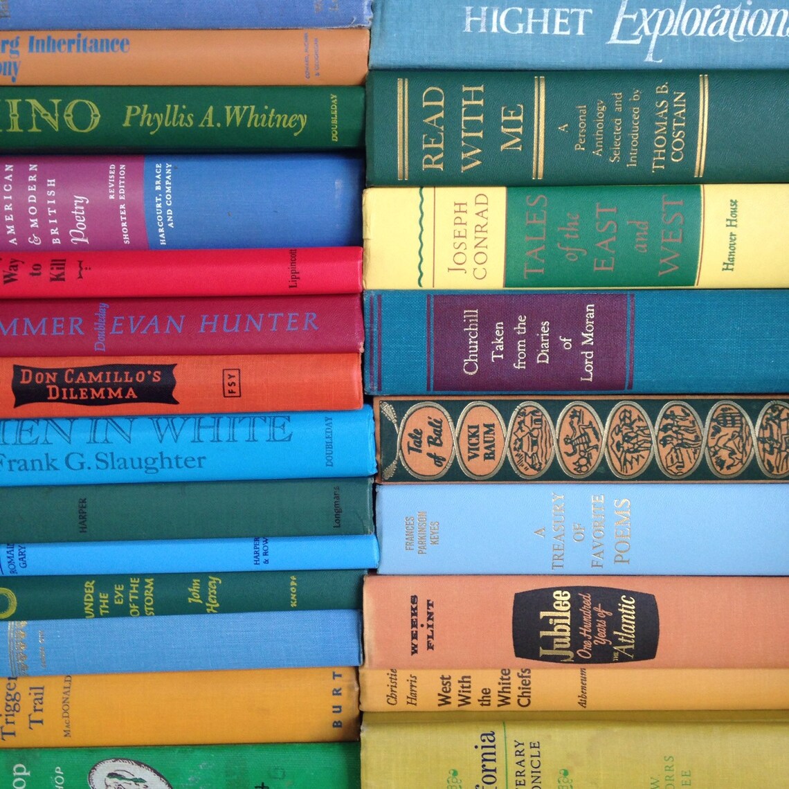 Vintage Books by the Foot Instant Library Decorative Book Etsy
