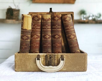 Shabby Leather set Instant Library Collection by Color Photography Props Vintage Decorative Books Shabby Chic