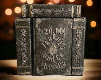 Antique Vintage Style altered books aged handmade Arabian Nights 20,000 Leagues Sleepy Hollow Moby Dick classic literature altered art books