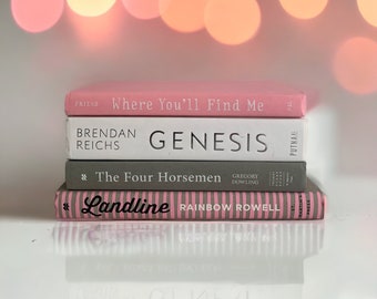 Modern Books Gray Pink White collection  - Beautiful Hand Picked  Books to fill your shelves