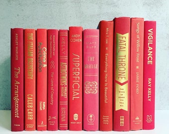 Modern Book (ONE) Red Titles Listed Below - Price is per Book - Beautiful Hand Picked Vintage Books to fill your shelves