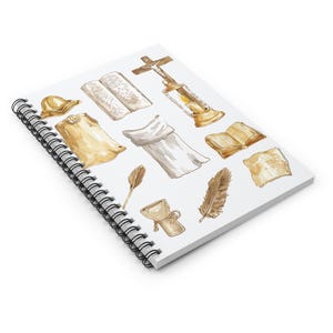 Faith-Inspired Spiral Notebook, Religious Journal, Christian Prayer Notes, Inspirational Writing, Bible Study Stationery