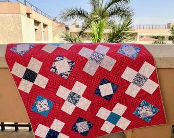 The Weekend Charm-quilt: op blokken gebaseerd ontwerp voor beginners, meerdere maten (pdf-patroon)