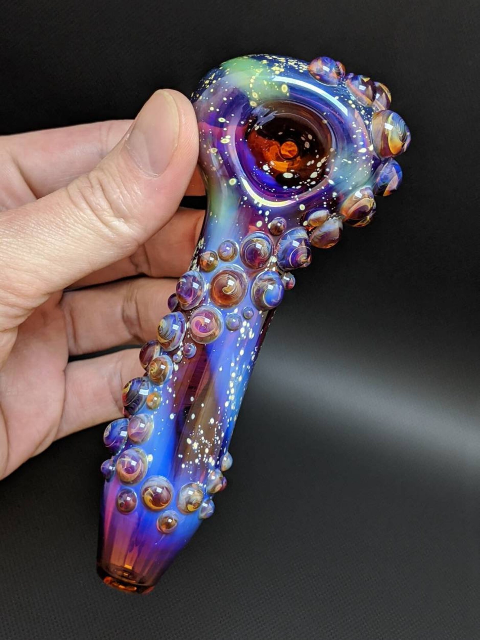 Hand Blown Glass Pipe Galaxy Pipe Spoon Pipe Tobacco Pipe Etsy