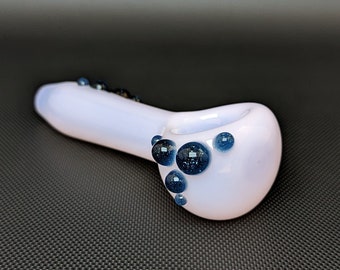 Pink Glass Pipe // Blue Stardust Sparkle Accents // Pocket Pipe