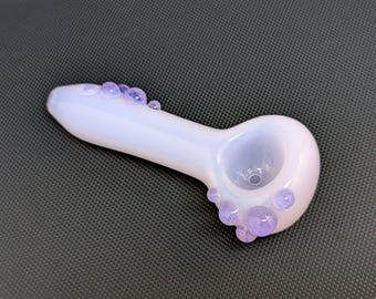 Pink Glass Pipe // Blue Stardust Sparkle Accents // Pocket Pipe