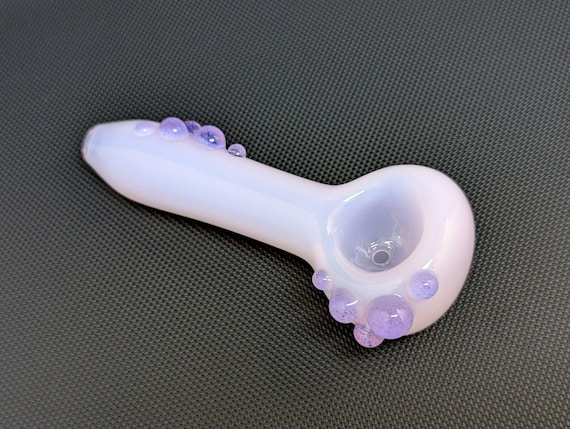 Pink Glass Pipe // Blue Stardust Sparkle Accents // Pocket Pipe