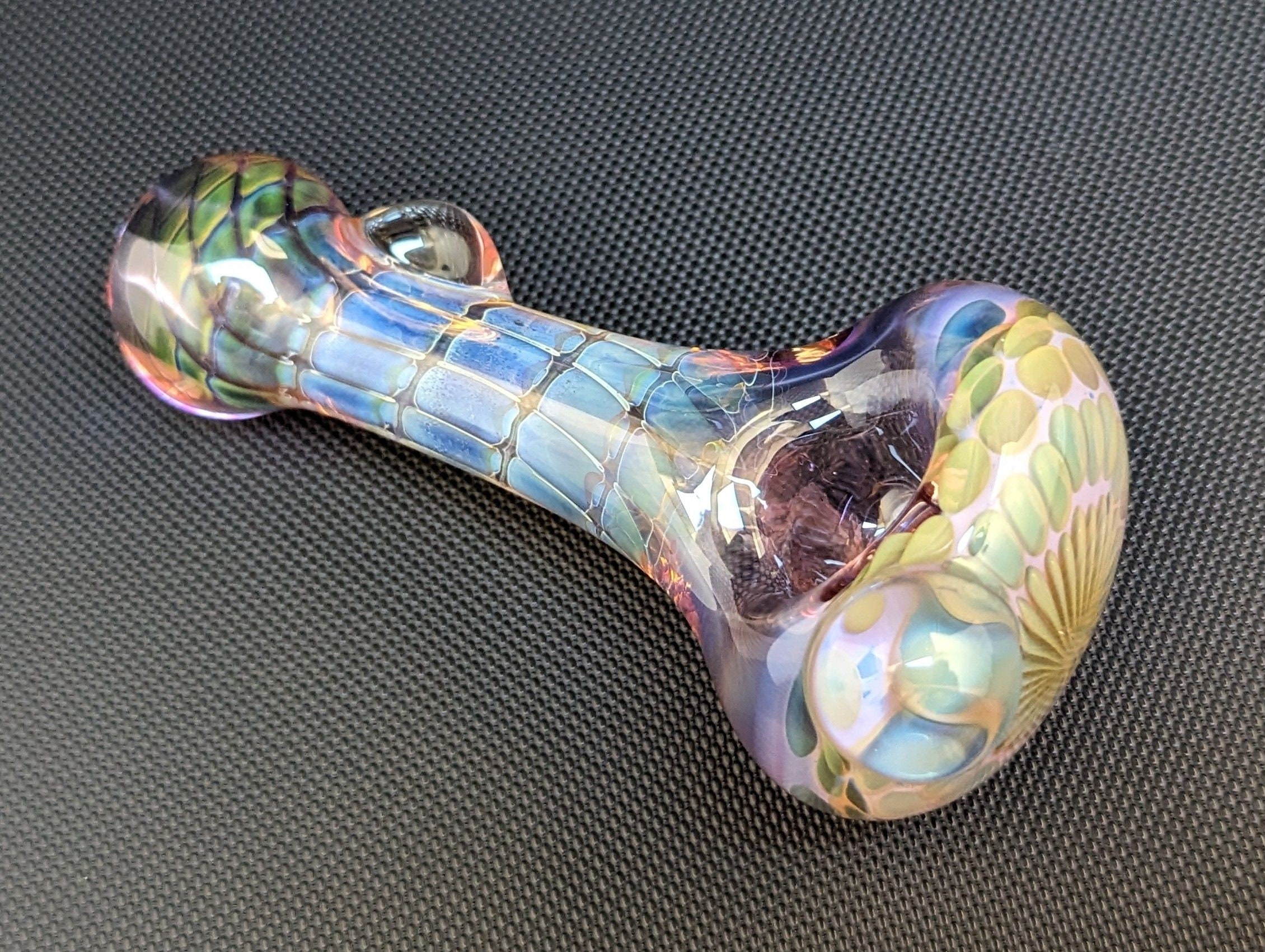 Fritted Glass Wizard - 6 Bubble Trap Fritted Sherlock Bubbler -SmokeDay