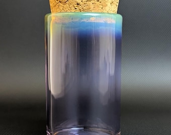 Purple Glass Pocket Jar with Silver Fuming and Airtight Cork