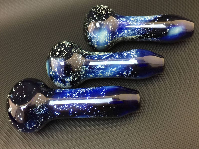 Hand Blown Glass Pipe, Galaxy Pipe, Spoon Pipe, Tobacco Pipe, Blue Pipe, Pipes For Smoking, Smoking Bowl, Heady Pipe, Glass Smoking Pipe image 6