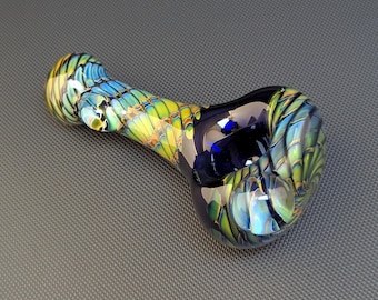 Vortex Glass Pipe // Cobalt // Silver and Gold Fuming