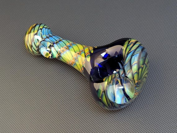 Vortex Glass Pipe // Cobalt // Silver and Gold Fuming