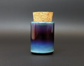 Amber Glass Jar  // Mini Jar // Silver Fuming // Airtight Cork // Pocket Jar
