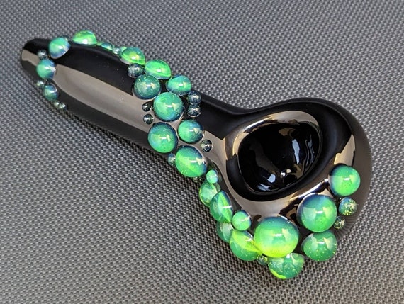 Hand Blown Glass Pipe, Slyme Pipe, Tobacco Pipe, Black Pipe, Pipes For Smoking, Smoking Bowl, Glass Smoking Pipe