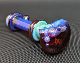 Amber Purple Glass Pipe // Silver Fumed // Lokis Accents