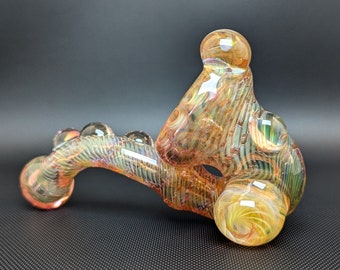 Sherlock Glass Pipe // Silver And Gold Fuming // Wrap and Rake // Purple Glass // Color Changing