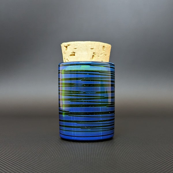 Glass Jar // Green Glass // Silver Fuming Sparkle Wrap // Airtight Cork // Pocket Jar