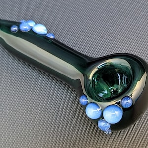 Glass Pipe // Teal Glass // Moonstone Accents