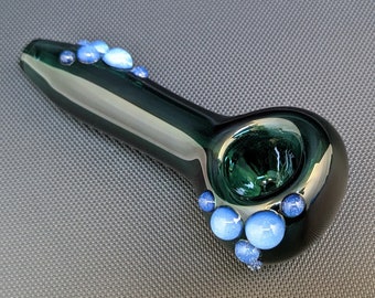 Glass Pipe // Teal Glass // Moonstone Accents