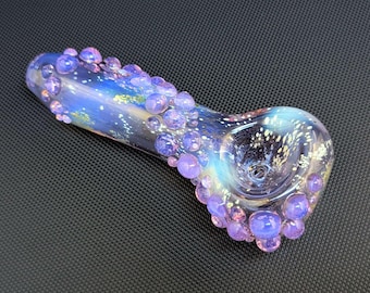 Purple Galaxy Glass Pipe // Pink Slyme Trail // Color Changing // Space Pipe