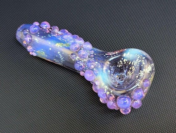 Purple Galaxy Glass Pipe // Pink Slyme Trail // Color Changing // Space Pipe