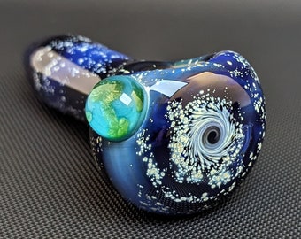 Galaxy Glass Pipe // Cobalt // Earth Marble // Starry Night