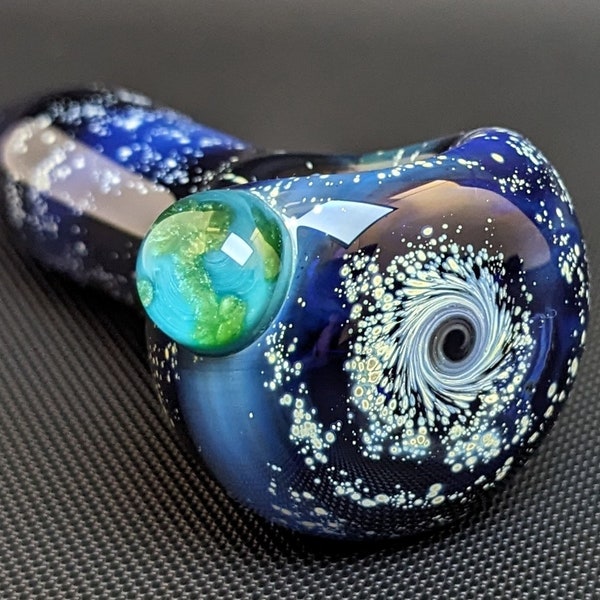 Galaxy Glass Pipe // Cobalt // Earth Marble // Starry Night