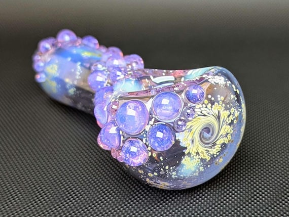 Purple Galaxy Glass Pipe // Pink Slyme Trail // Color Changing // Space Pipe