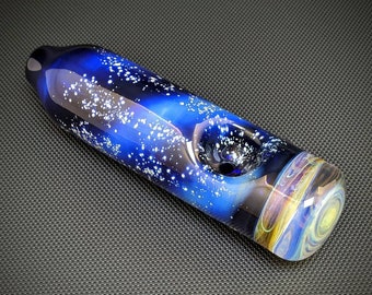 Glass Pipe, Galaxy Glass, Shimmer Planet, Galaxy Pipe, Tobacco Pipe, Blue Pipe