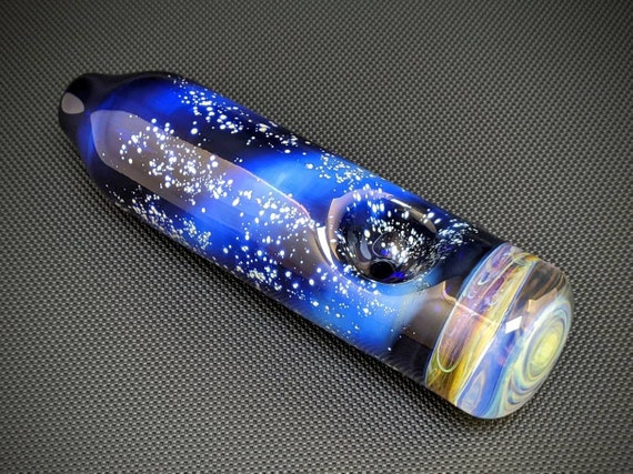 Glass Pipe, Galaxy Glass, Shimmer Planet, Galaxy Pipe, Tobacco Pipe, Blue Pipe