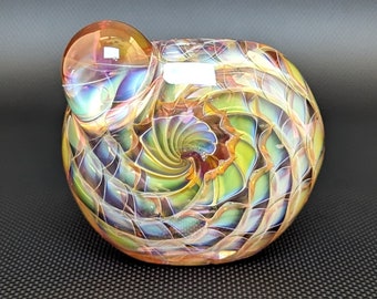 Purple Glass Pipe //  Vortex Pattern // Color Changing // Silver and Gold Fuming // Wrap and Rake