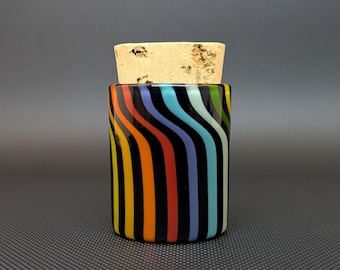 Rainbow Glass Mini Pocket Jar with Airtight Cork