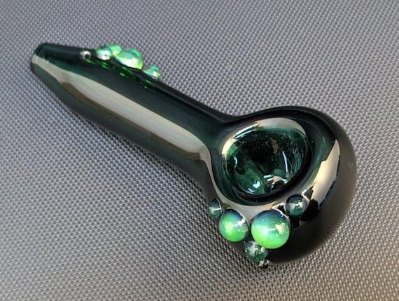 Glass Pipe // Teal Glass // Slyme Accents