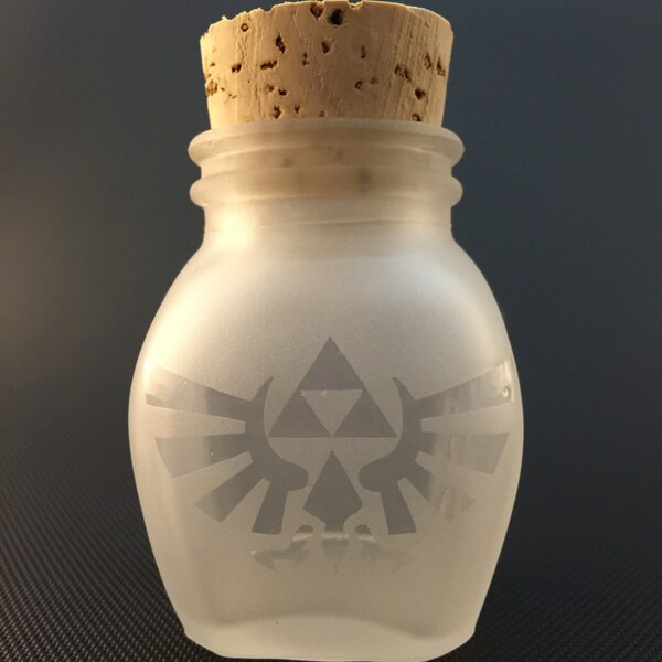 Etched Glass Jar // Triforce Window // Airtight w/ Cork