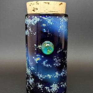 Galaxy Glass Jar // Cobalt // Silver Fuming // Earth Marble // Airtight Cork // Starry Night // Space Jar