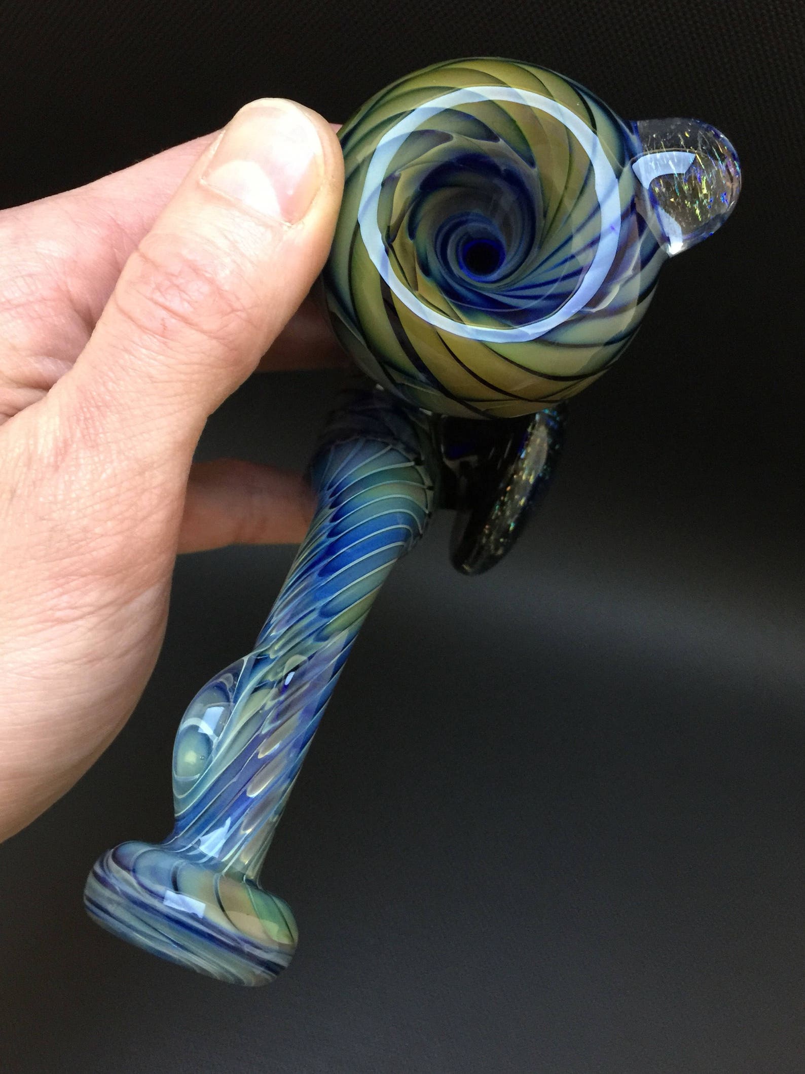 SALE // Sherlock Glass Pipe // Large Hand Blown Cobalt Wrap & Etsy