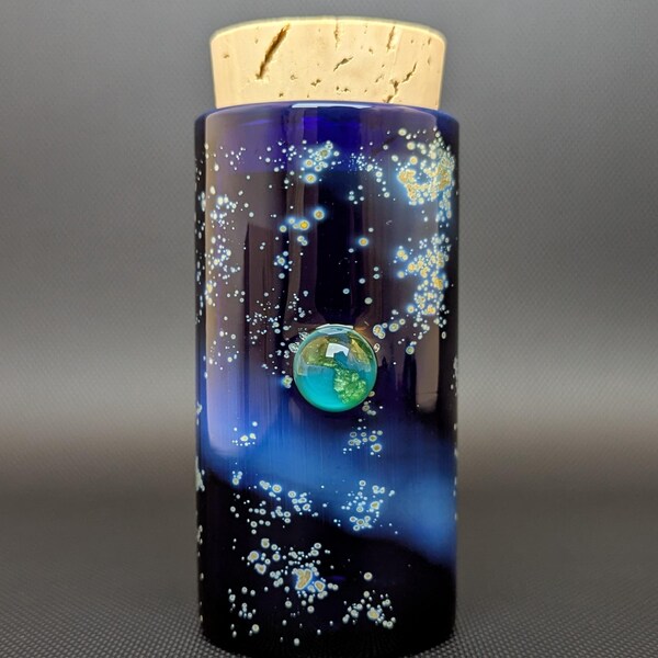 Galaxy Glass Jar // Cobalt // Silver Fuming // Earth Marble // Airtight Cork // Starry Night // Space Jar