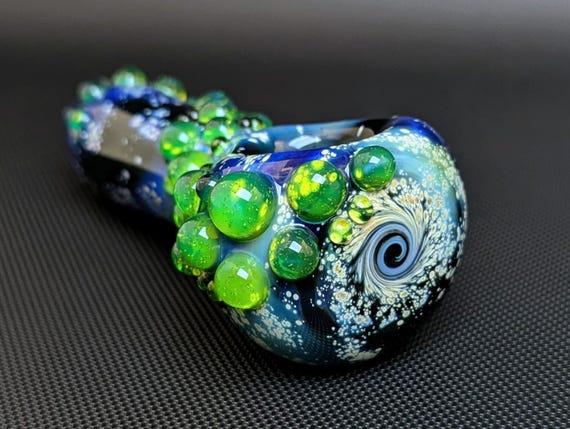 Galaxy Glass Pipe // Blue Green //  Silver Fuming // Slyme Trail // Starry Night // Space Pipe
