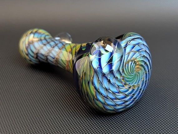 Vortex Glass Pipe // Cobalt // Silver and Gold Fuming