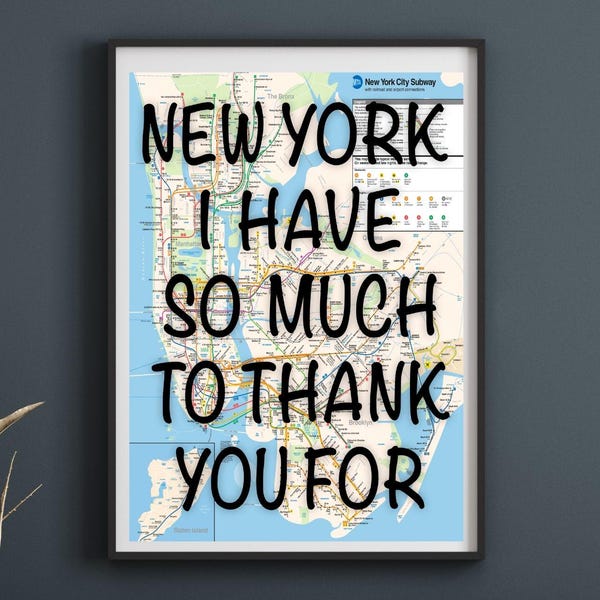 New York Subway Photo Poster for Room - NYC Metro Art, Urban Wall Decor, Manhattan Street Map, Industrial Apartment Decor, New York Gift