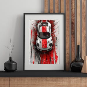Vintage Porsche Wall Art Print, German Classic Car Wall Art, Retro Magazine-Inspired Car Poster, Canvas Poster Print - Motivation Printing