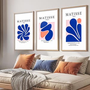 Blue Matisse Print Set of 3 – Henri Matisse Wall Art, Poster Set, Matisse Wall Prints, Digital Download